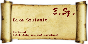 Bika Szulamit névjegykártya
